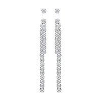 swarovski subtle rhodium plated pierced earring jackets