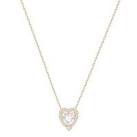 Swarovski Sparkling Dance White Heart Rose Gold Plated Necklace