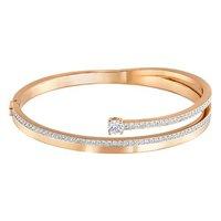 swarovski fresh rose gold plated bangle large