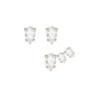 Swarovski Attract Pear White Set Rose Gold Plated Earrings