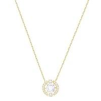 Swarovski Sparkling Dance White Crystal Round Gold Plated Necklace