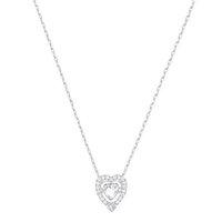 Swarovski Sparkling Dance White Heart Rhodium-plated Necklace