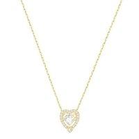 Swarovski Sparkling Dance White Heart Gold Plated Necklace