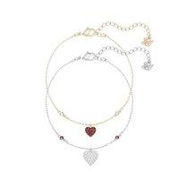 Swarovski Crystal Wishes Heart Red Bracelet Set