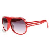 SXUC A List Sunglasses Red White Stripe 958