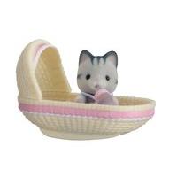 Sylvanian Families Cat In Cradle Baby Carry Case