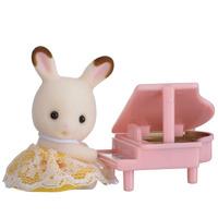 Sylvanian Families Rabbit Baby With Piano Carry Case