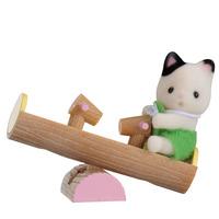 sylvanian families cat baby on see saw carry case