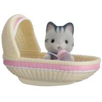 Sylvanian Families Cat Baby In Cradle Carry Case