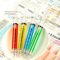 Syringe Pen Injection Needle Tube Ball Point Pen Doctor Nurse Fun (Random Color)