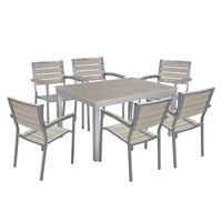 Syn-Teak 6 Seater Bistro Set Dark Walnut