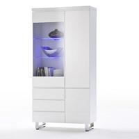 Sydney Display Cabinet in High Gloss White With LED Lights
