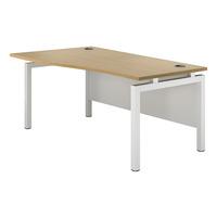 sylvan bench wave desk beech white leg left hand 120cm self assembly r ...