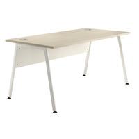 Sylvan A Frame Rectangular Desk Natural Oak White Leg 120cm Professional Assembly Included