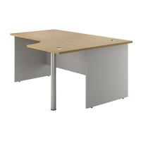 Sylvan Panel End Radial Workstation Desk Beech Right Hand Professional Assembly Included