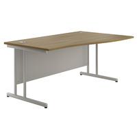 Sylvan Cantilever Wave Desk Walnut Right Hand 120cm Professional Assembly Included