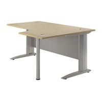 Sylvan Cantilever Premium Radial Workstation Desk Maple Right Hand Professional Assembly Included