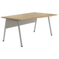 Sylvan A Frame Wave Desk Beech Right Hand Silver Leg 120cm Professional Assembly Included