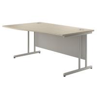 Sylvan Cantilever Wave Desk Natural Oak Left Hand 120cm Self Assembly Required