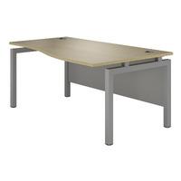 Sylvan Bench Wave Desk Natural Oak Silver Leg Right Hand 120cm Professional Assembly Included
