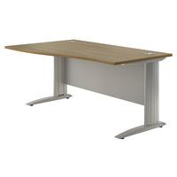 sylvan cantilever premium wave desk walnut left hand 160cm professiona ...