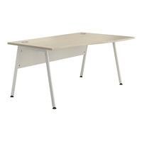 Sylvan A Frame Wave Desk Natural Oak Right Hand White Leg 160cm Self Assembly Required