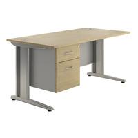 Sylvan Cantilever Deluxe Rectangular Desk with Single Pedestal Maple 160cm Professional Assembly Included