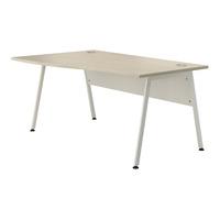 Sylvan A Frame Wave Desk Natural Oak Left Hand White Leg 160cm Self Assembly Required