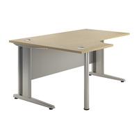 Sylvan Cantilever Deluxe Radial Workstation Desk Maple Left Hand Professional Assembly Included