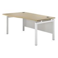 Sylvan Bench Wave Desk Maple White Leg Left Hand 160cm Self Assembly Required