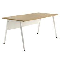 Sylvan A Frame Rectangular Desk Beech White Leg 120cm Self Assembly Required