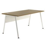 Sylvan A Frame Rectangular Desk Walnut White Leg 160cm Self Assembly Required