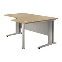 Sylvan Cantilever Deluxe Radial Workstation Desk Beech Right Hand Self Assembly Required