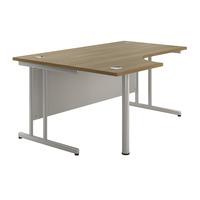 sylvan cantilever radial workstation desk walnut left hand self assemb ...