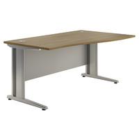 Sylvan Cantilever Deluxe Wave Desk Walnut Right Hand 160cm Professional Assembly Included