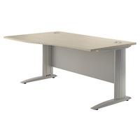 sylvan cantilever premium wave desk natural oak left hand 160cm profes ...