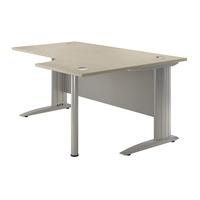 Sylvan Cantilever Premium Radial Workstation Desk Natural Oak Right Hand Self Assembly Required