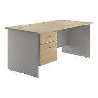 sylvan panel end rectangular desk with single pedestal maple 120cm pro ...