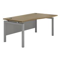 Sylvan Bench Wave Desk Walnut Silver Leg Right Hand 160cm Self Assembly Required