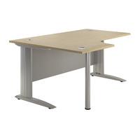 Sylvan Cantilever Premium Radial Workstation Desk Maple Left Hand Self Assembly Required