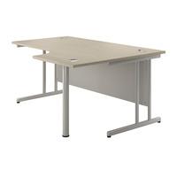 Sylvan Cantilever Radial Workstation Desk Natural Oak Right Hand Self Assembly Required