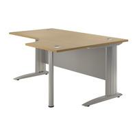 Sylvan Cantilever Premium Radial Workstation Desk Beech Right Hand Professional Assembly Included