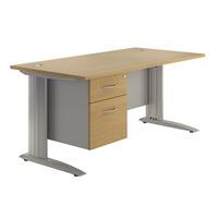 Sylvan Cantilever Premium Rectangular Desk with Single Pedestal Beech 120cm Professional Assembly Included