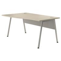 Sylvan A Frame Wave Desk Natural Oak Left Hand Silver Leg 120cm Professional Assembly Included