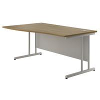 sylvan cantilever wave desk walnut left hand 120cm self assembly requi ...