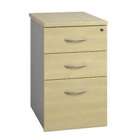 sylvan 3 drawer desk high pedestal 60cm maple self assembly required