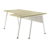 Sylvan A Frame Radial Workstation Desk Maple Right Hand White Leg Self Assembly Required