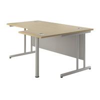 Sylvan Cantilever Radial Workstation Desk Maple Right Hand Self Assembly Required