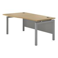 Sylvan Bench Wave Desk Beech Silver Leg Left Hand 120cm Self Assembly Required