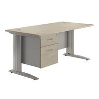 sylvan cantilever premium rectangular desk with single pedestal natura ...